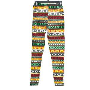 M U.S.A. Aztec Printed Design Junior's Legging One Size